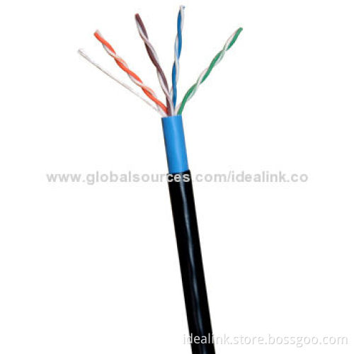 24AWG Waterproof and PE Jacket Cat5 Outdoor LAN Cable with Low-frequency, CE Mark